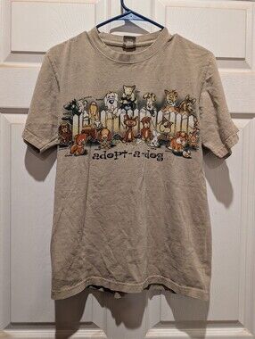 Adopt-a-Dog Graphic Crazy Shirts Vintage Kona Coffee-dyeShort Sleeve Tee Small